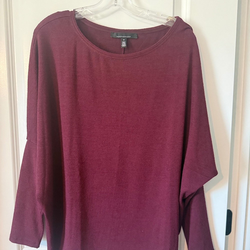 White House Black Market Burgundy Woman's Shirt, Sz: Med.